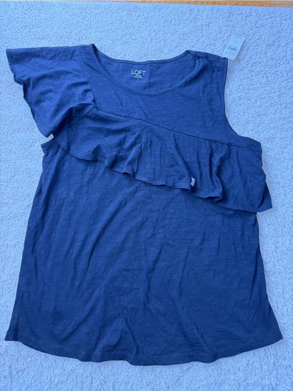 LOFT Large One-Shoulder Ruffle Women's Top NWT